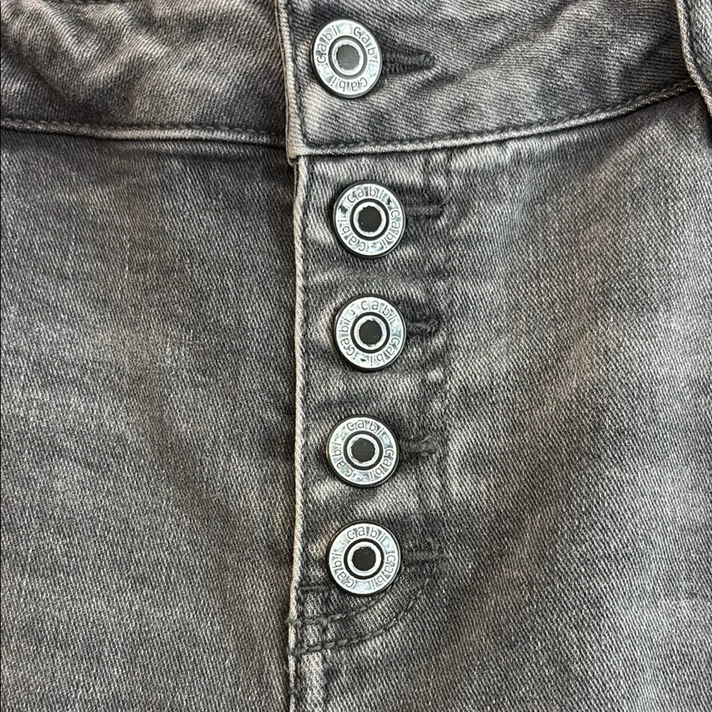 Cabi Button Fly Straight Women's Gray Jeans, 8 - Picture 2 of 9